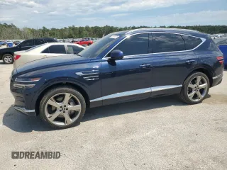 2023 Genesis GV80 with VIN KMUHCESC7PU121929, listed as a Copart auction lot 57997675 with 14,860 mi miles and Salvage title. Bid and sale history available at DreamBid. Image 1.