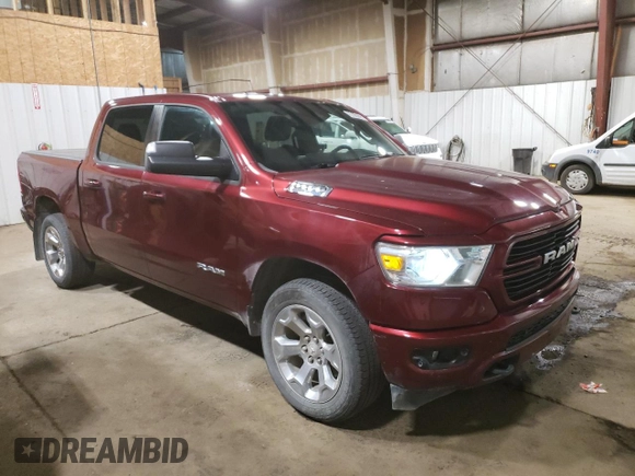 2021 Ram 1500 Big Horn with VIN 1C6SRFFTXMN804714, listed as a Copart auction lot 59614725 with 76,219 mi miles and Clean title. Bid and sale history available at DreamBid. Image 4.