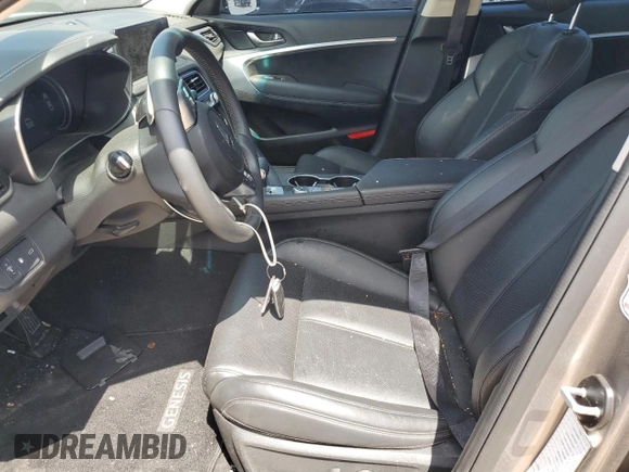 2023 Genesis G70 2.0T with VIN KMTG34TA1PU128155, listed as a Copart auction lot 50875574 with 16,092 mi miles and Non Repairable. Bid and sale history available at DreamBid. Image 7.
