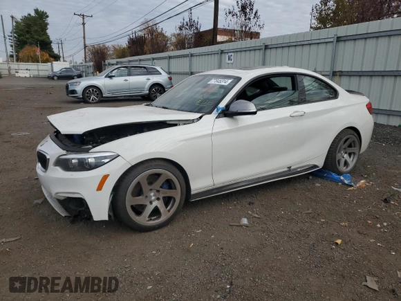 2018 BMW 2 Series M240i with VIN WBA2J5C56JVB28001, listed as a Copart auction lot 77845314 with 0 mi miles and Salvage Title. Bid and sale history available at carsss.com. Image 1.