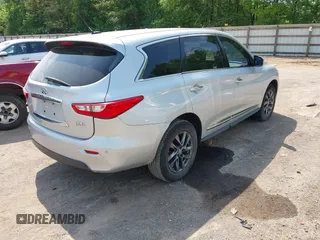 2013 Infiniti JX35 with VIN 5N1AL0MM2DC332434, listed as a IAAI auction lot 42165128 with 182,914 mi miles. Bid and sale history available at carsss.com. Image 4.