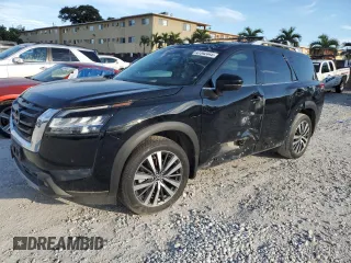 2022 Nissan Pathfinder Platinum with VIN 5N1DR3DGXNC272556, listed as a Copart auction lot 47342445 with 28,329 mi miles and Salvage Title. Bid and sale history available at carsss.com. Image 1.