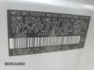 2018 Lexus IS with VIN JTHC81D29J5030284, listed as a Copart auction lot 52493275 with 52,964 mi miles and Salvage Title. Bid and sale history available at carsss.com. Image 12.