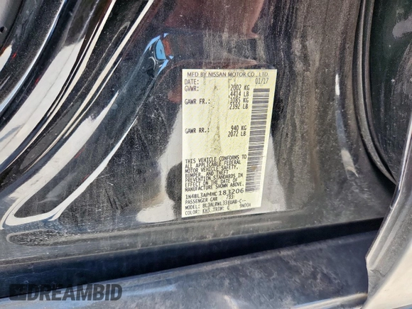 2017 Nissan Altima SL with VIN 1N4BL3AP4HC183206, listed as a Copart auction lot 61099785 with 123,522 mi miles and Clean title. Bid and sale history available at DreamBid. Image 12.