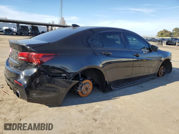 2019 Acura TLX w/A-Spec Pkg with VIN 19UUB1F65KA003343, listed as a Copart auction lot 87400384 with 0 mi miles and Salvage Title. Bid and sale history available at carsss.com. Image 3.