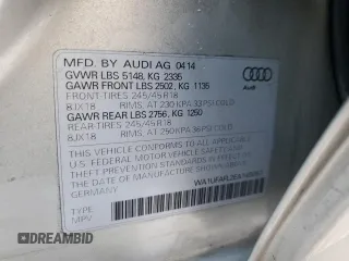 2014 Audi allroad A4 Premium Plus with VIN WA1UFAFL2EA145057, listed as a Copart auction lot 88693475 with 78,350 mi miles and Non Repairable. Bid and sale history available at DreamBid. Image 12.