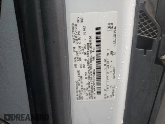 2017 Ford Transit z VIN 1FTYR1CMXHKB34060, wystawiony jako Copart lot #47865035 z przebiegiem 105 948 mil mil oraz Szkoda całkowita • Salvage title. Historia ofert i sprzedaży dostępna na DreamBid. Obrazek 13.