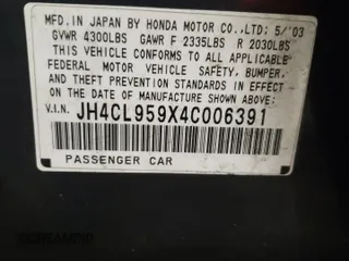 2004 Acura TSX w/Navigation with VIN JH4CL959X4C006391, listed as a Copart auction lot 85966044 with 155,472 mi miles and Salvage title. Bid and sale history available at DreamBid. Image 12.