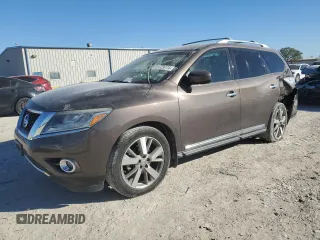 2016 Nissan Pathfinder Platinum with VIN 5N1AR2MN3GC605968, listed as a Copart auction lot 81529274 with 82,770 mi miles and Salvage Title. Bid and sale history available at carsss.com. Image 1.