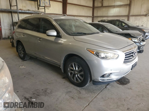 2013 Infiniti JX35 with VIN 5N1AL0MM3DC329297, listed as a Copart auction lot 74493194 with 144,639 mi miles and Salvage Title. Bid and sale history available at carsss.com. Image 4.