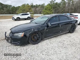 2014 Audi A8 L 3.0T with VIN WAURGAFD2EN002567, listed as a Copart auction lot 48188395 with 159,477 mi miles and Salvage Title. Bid and sale history available at carsss.com. Image 1.