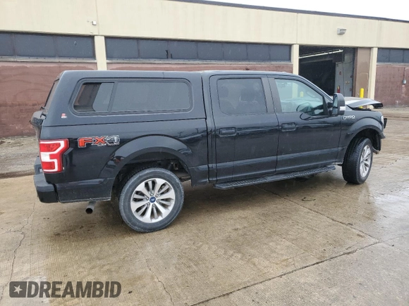 2018 Ford F-150 XL with VIN 1FTEW1EG0JFD10941, listed as a Copart auction lot 57855095 with 119,345 mi miles and Salvage title. Bid and sale history available at DreamBid. Image 3.