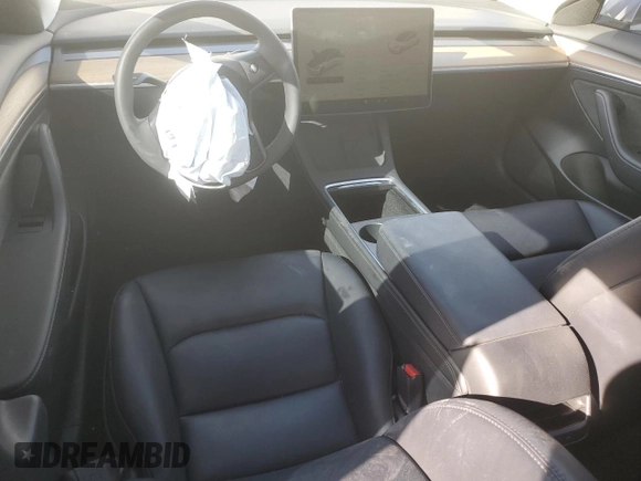 2023 Tesla Model 3 with VIN 5YJ3E1EA9PF552470, listed as a Copart auction lot 48458625 with 13,390 mi miles and Salvage Title. Bid and sale history available at DreamBid. Image 8.
