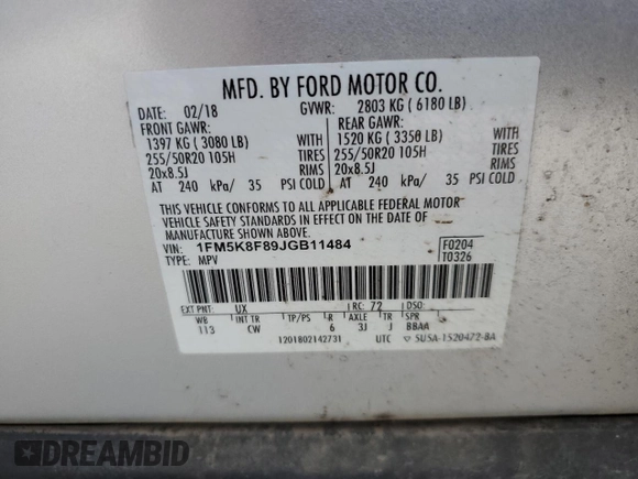 2023 Ford Explorer Limited z VIN 1FMSK8FH5PGA58911, wystawiony jako Copart lot #50616345 z przebiegiem 34 190 mil mil oraz Szkoda całkowita • Salvage title. Historia ofert i sprzedaży dostępna na DreamBid. Obrazek 16.
