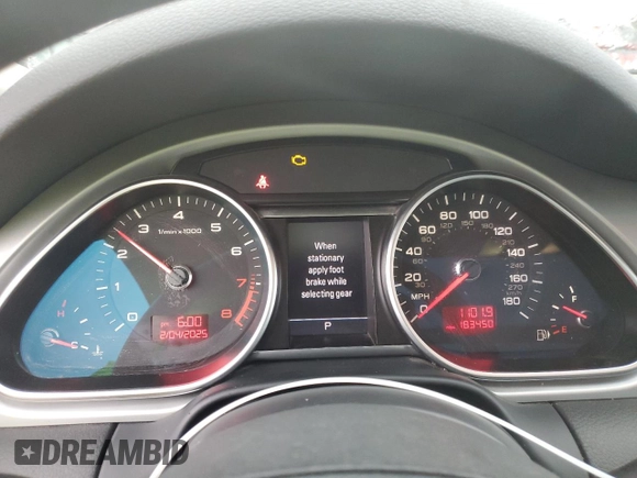 2010 Audi Q7 3.6L Premium Plus with VIN WA1LYAFE4AD005222, listed as a Copart auction lot 43985135 with 183,450 mi miles and Clean Title. Bid and sale history available at carsss.com. Image 9.