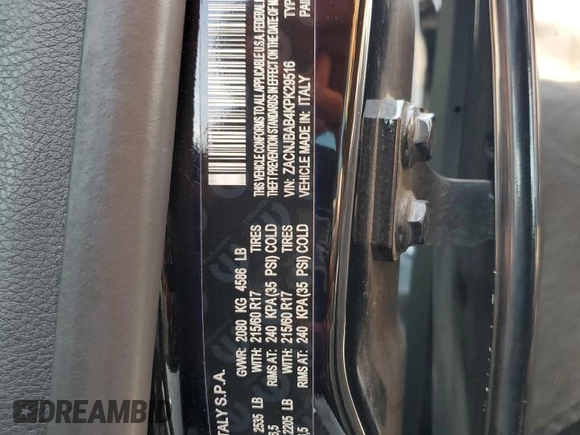2019 Jeep Renegade Sport with VIN ZACNJBAB4KPK29516, listed as a Copart auction lot 55120225 with 115,727 mi miles and Salvage title. Bid and sale history available at DreamBid. Image 13.