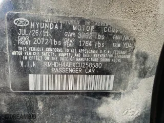 2012 Hyundai Elantra GLS PZEV with VIN KMHDH4AEXCU258580, listed as a Copart auction lot 76732884 with 116,051 mi miles and Clean Title. Bid and sale history available at carsss.com. Image 12.