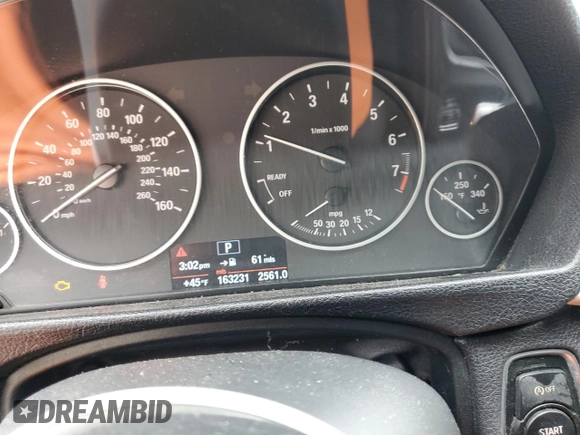 2013 BMW 3 Series 328i with VIN WBA3A5C53DF357929, listed as a Copart auction lot 49195795 with 163,231 mi miles and Salvage title. Bid and sale history available at DreamBid. Image 9.