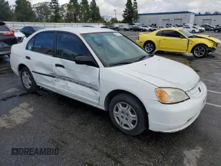 2001 Honda Civic DX with VIN 2HGES16281H614582, listed as a Copart auction lot 44421255 with 257,612 mi miles and Salvage Title. Bid and sale history available at carsss.com. Image 4.