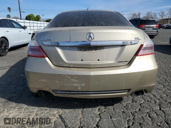 2009 Acura RL Tech Pkg with VIN JH4KB26609C002495, listed as a Copart auction lot 42647185 with 116,942 mi miles and Salvage Title. Bid and sale history available at carsss.com. Image 6.
