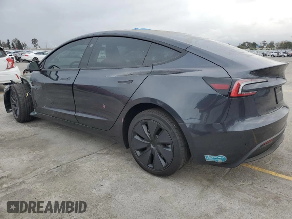 2025 Tesla Model 3 Long Range with VIN 5YJ3E1EA3SF941792, listed as a Copart auction lot 55505795 with 2,813 mi miles and Salvage title. Bid and sale history available at DreamBid. Image 2.