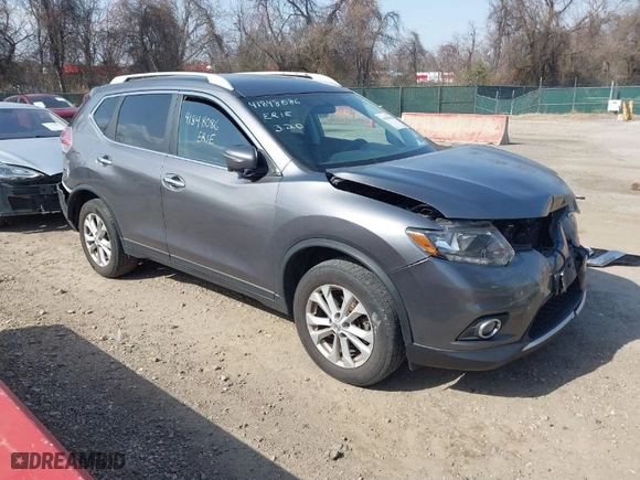 2015 Nissan Rogue SV with VIN KNMAT2MV1FP524545, listed as a IAAI auction lot 41848086 with 188,141 mi miles. Bid and sale history available at carsss.com. Image 1.