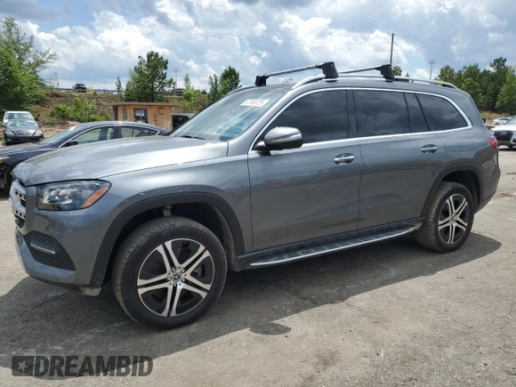 2020 Mercedes-Benz GLS 450 z VIN 4JGFF5KE1LA166505, wystawiony jako Copart lot #57130725 z przebiegiem 93 262 mil mil oraz Czysty tytuł • Clean title. Historia ofert i sprzedaży dostępna na DreamBid. Obrazek 1.