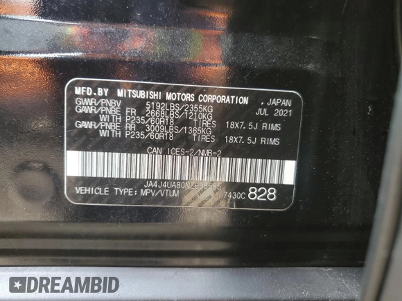 2022 Mitsubishi Outlander SE z VIN JA4J4UA80NZ608585, wystawiony jako Copart lot #61218095 z przebiegiem 164 095 mil mil oraz Czysty tytuł • Clean title. Historia ofert i sprzedaży dostępna na DreamBid. Obrazek 14.