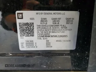 2021 Chevrolet Traverse LT z VIN 1GNERHKW5MJ186895, wystawiony jako Copart lot #53341715 z przebiegiem 72 066 mil mil oraz Szkoda całkowita • Salvage title. Historia ofert i sprzedaży dostępna na DreamBid. Obrazek 15.