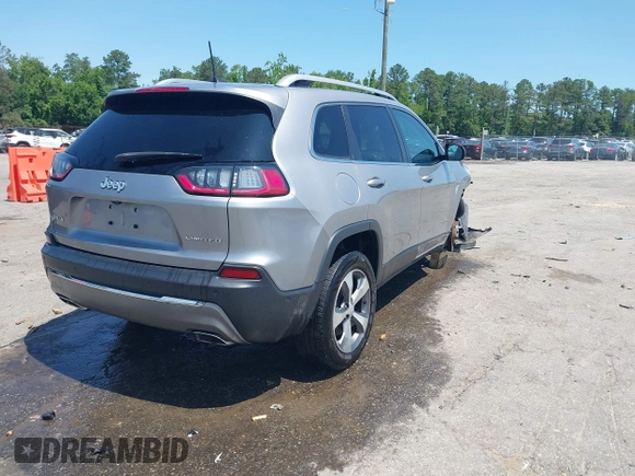 2021 Jeep Cherokee Limited with VIN 1C4PJMDX1MD179500, listed as a IAAI auction lot 42352203 with 76,205 mi miles and . Bid and sale history available at DreamBid. Image 4.