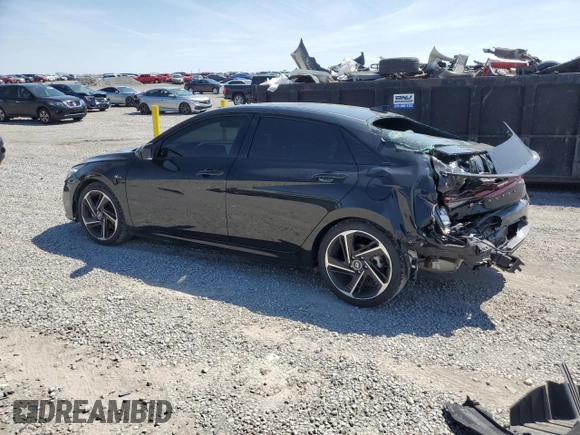2023 Hyundai Elantra N Line z VIN KMHLR4AF2PU625284, wystawiony jako Copart lot #52018055 z przebiegiem 22 024 mil mil oraz Szkoda całkowita • Salvage title. Historia ofert i sprzedaży dostępna na DreamBid. Obrazek 2.