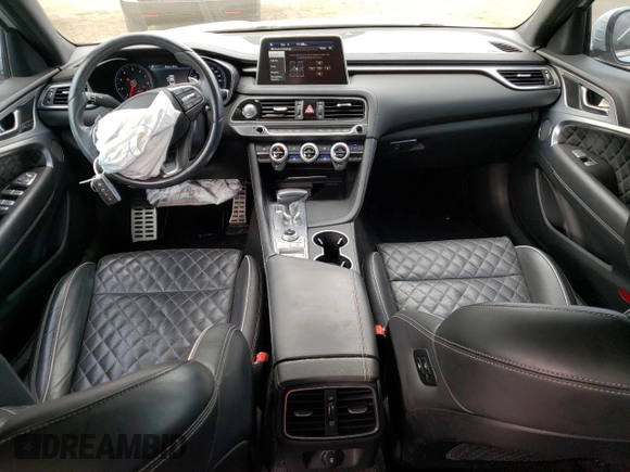 2019 Genesis G70 3.3T Advanced with VIN KMTG34LE8KU037427, listed as a Copart auction lot 73787334 with 57,720 mi miles and Salvage Title. Bid and sale history available at carsss.com. Image 8.