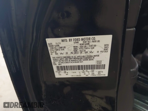 2012 Ford Escape XLT с VIN 1FMCU9D73CKB26161, выставлен на аукционе IAAI как лот 42692883 с пробегом 143 204 миль миль и . История ставок и продаж доступна на DreamBid. Изображение 9.