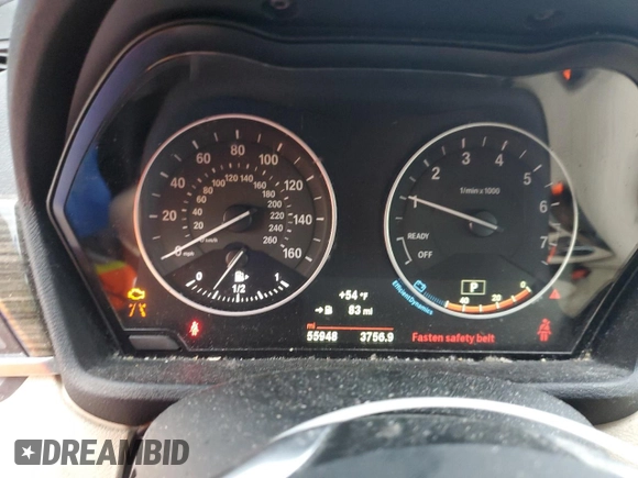 2017 BMW X1 xDrive28i with VIN WBXHT3C36H5F86273, listed as a Copart auction lot 56117875 with 55,948 mi miles and Salvage title. Bid and sale history available at DreamBid. Image 9.