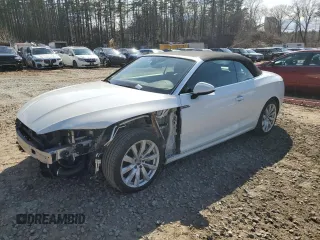 2018 Audi A5 Cabriolet Premium Plus z VIN WAUYNGF50JN022078, wystawiony jako Copart lot #50688145 z przebiegiem 76 005 mil mil oraz Szkoda całkowita • Salvage title. Historia ofert i sprzedaży dostępna na DreamBid. Obrazek 1.
