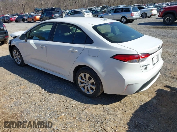 2020 Toyota Corolla LE with VIN JTDEPRAE8LJ103827, listed as a IAAI auction lot 41878687 with 92,584 mi miles and . Bid and sale history available at DreamBid. Image 3.