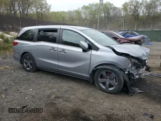 2022 Honda Odyssey EX with VIN 5FNRL6H53NB017028, listed as a Copart auction lot 53077075 with Not Provided miles and Salvage Title. Bid and sale history available at DreamBid. Image 4.
