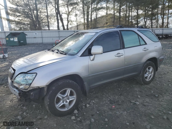 2002 Lexus RX 300 with VIN JTJGF10U020135081, listed as a Copart auction lot 46683945 with 164,953 mi miles and Salvage Title. Bid and sale history available at carsss.com. Image 1.