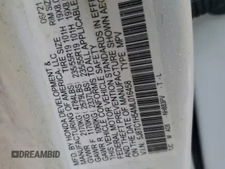 2021 Acura RDX w/Technology Package with VIN 5J8TC1H54ML016458, listed as a Copart auction lot 73889854 with Not Provided miles and Salvage Title. Bid and sale history available at carsss.com. Image 14.