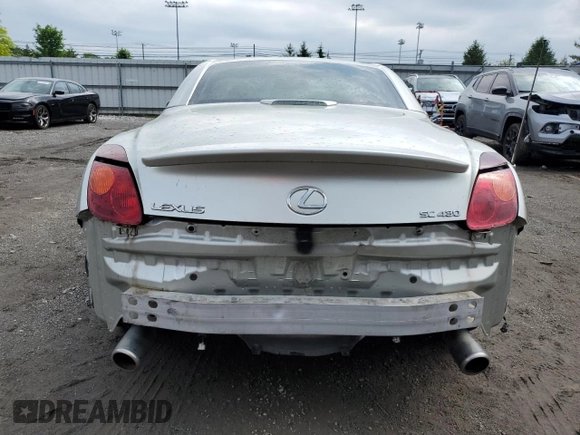2002 Lexus SC 430 z VIN JTHFN48Y020004760, wystawiony jako Copart lot #56487275 z przebiegiem 136 275 mil mil oraz Szkoda całkowita • Salvage title. Historia ofert i sprzedaży dostępna na DreamBid. Obrazek 6.