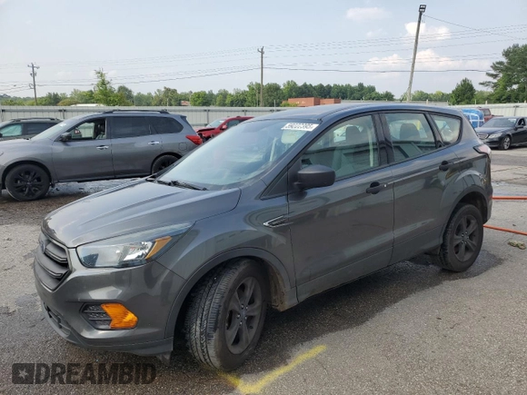 2018 Ford Escape S with VIN 1FMCU0F7XJUB19508, listed as a Copart auction lot 59222395 with Not provided miles and Salvage title. Bid and sale history available at DreamBid. Image 1.