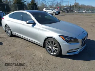 2018 Genesis G80 5.0L Ultimate with VIN KMHGN4JF4JU249515, listed as a IAAI auction lot 41806391 with 44,462 mi miles. Bid and sale history available at carsss.com. Image 1.