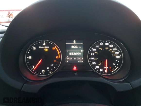 2015 Audi A3 Premium with VIN WAUAJGFF4F1052589, listed as a Copart auction lot 82726604 with 89,119 mi miles and Salvage title. Bid and sale history available at DreamBid. Image 9.