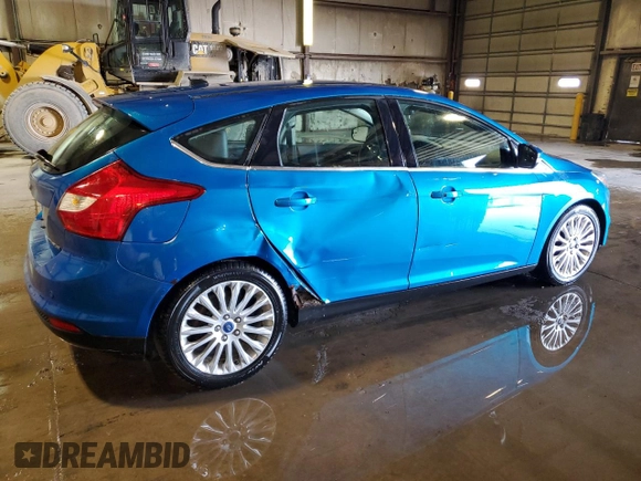 2012 Ford Focus Titanium with VIN 1FAHP3N21CL284628, listed as a Copart auction lot 46572065 with 143,443 mi miles and Salvage Title. Bid and sale history available at carsss.com. Image 3.
