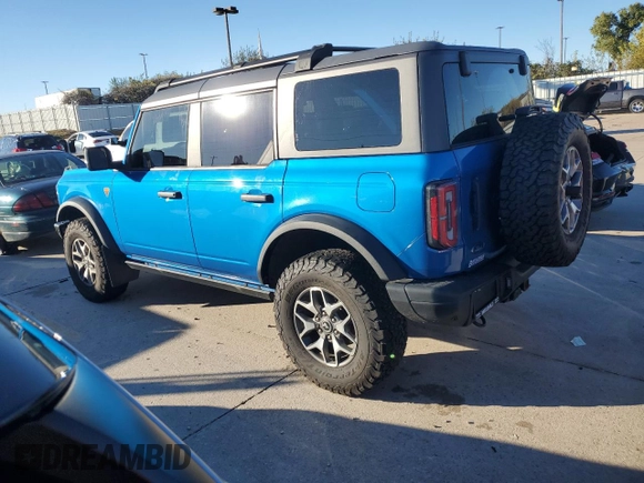 2021 Ford Bronco with VIN 1FMEE5DH7MLA63830, listed as a Copart auction lot 80131634 with 65,313 mi miles and Salvage Title. Bid and sale history available at carsss.com. Image 2.