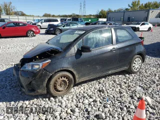 2015 Toyota Yaris L with VIN VNKJTUD37FA052842, listed as a Copart auction lot 75491484 with 0 mi miles and Salvage Title. Bid and sale history available at carsss.com. Image 1.
