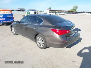 2014 Infiniti Q50 with VIN JN1BV7AP8EM683390, listed as a IAAI auction lot 40941679 with 154,408 mi miles. Bid and sale history available at carsss.com. Image 3.