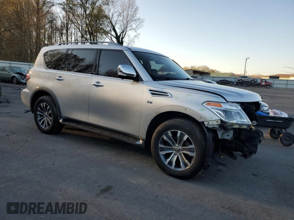 2019 Nissan Armada SV with VIN JN8AY2NC1K9585637, listed as a Copart auction lot 81100094 with 76,843 mi miles and Salvage Title. Bid and sale history available at carsss.com. Image 4.