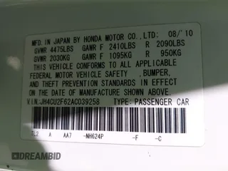 2010 Acura TSX с VIN JH4CU2F62AC039258, выставлен на аукционе IAAI как лот 42532626 с пробегом 209 607 миль миль и . История ставок и продаж доступна на DreamBid. Изображение 9.