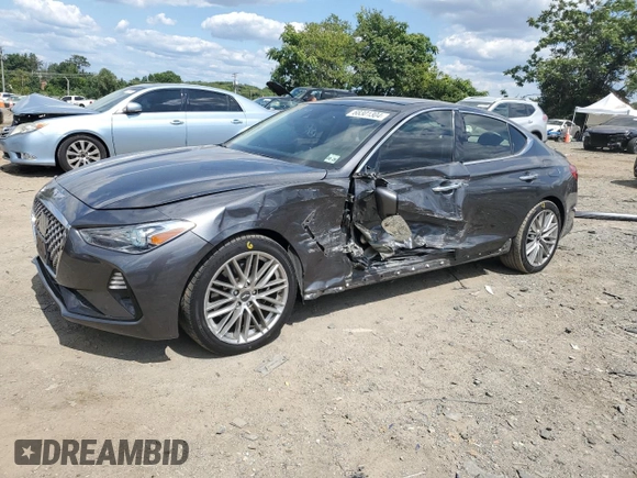 2020 Genesis G70 2.0T with VIN KMTG34LA9LU062884, listed as a Copart auction lot 68301304 with 92,700 mi miles and Salvage Title. Bid and sale history available at carsss.com. Image 1.